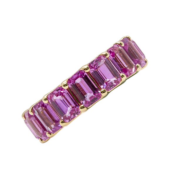 18K Pink Sapphire Eternity Band